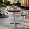 image:imageFlash Furniture Acadia 3125 Round Indoor Outdoor Gray Faux Concrete Tabletop 22 x 22 Silver X Base Scratch Heat amp UV Resistant Seamless TopGuard Top and EdgeDark BrownSilver Base