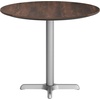 image:imageFlash Furniture Acadia 3125 Round Indoor Outdoor Gray Faux Concrete Tabletop 22 x 22 Silver X Base Scratch Heat amp UV Resistant Seamless TopGuard Top and EdgeDark BrownSilver Base