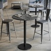 image:imageFlash Furniture Acadia 3125 Round Indoor White Faux Marble Tabletop with 18 Round Black Bar Height Base Seamless TopGuard HPL Top and EdgeBlack Faux MarbleBlack Base