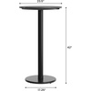 image:imageFlash Furniture Acadia 3125 Round Indoor White Faux Marble Tabletop with 18 Round Black Bar Height Base Seamless TopGuard HPL Top and EdgeBlack Faux MarbleBlack Base