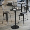 image:imageFlash Furniture Acadia 3125 Round Indoor White Faux Marble Tabletop with 18 Round Black Bar Height Base Seamless TopGuard HPL Top and EdgeBlack Faux MarbleBlack Base