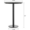 image:imageFlash Furniture Acadia 3125 Round Indoor White Faux Marble Tabletop with 18 Round Black Bar Height Base Seamless TopGuard HPL Top and EdgeBlack Faux MarbleBlack Base
