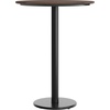 image:imageFlash Furniture Acadia 3125 Round Indoor White Faux Marble Tabletop with 18 Round Black Bar Height Base Seamless TopGuard HPL Top and EdgeDark BrownBlack Base