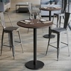 image:imageFlash Furniture Acadia 3125 Round Indoor White Faux Marble Tabletop with 18 Round Black Bar Height Base Seamless TopGuard HPL Top and EdgeDark BrownBlack Base