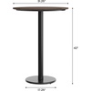image:imageFlash Furniture Acadia 3125 Round Indoor White Faux Marble Tabletop with 18 Round Black Bar Height Base Seamless TopGuard HPL Top and EdgeDark BrownBlack Base
