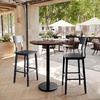 image:imageFlash Furniture Acadia 3125 Round Indoor White Faux Marble Tabletop with 18 Round Black Bar Height Base Seamless TopGuard HPL Top and EdgeDark BrownBlack Base
