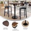 image:imageFlash Furniture Acadia 3125 Round Indoor White Faux Marble Tabletop with 18 Round Black Bar Height Base Seamless TopGuard HPL Top and EdgeDark BrownBlack Base