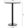 image:imageFlash Furniture Acadia 3125 Round Indoor White Faux Marble Tabletop with 18 Round Black Bar Height Base Seamless TopGuard HPL Top and EdgeGray Faux ConcreteBlack Base