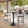 image:imageFlash Furniture Acadia 3125 Round Indoor White Faux Marble Tabletop with 18 Round Black Bar Height Base Seamless TopGuard HPL Top and EdgeGray Faux ConcreteBlack Base