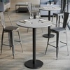 image:imageFlash Furniture Acadia 3125 Round Indoor White Faux Marble Tabletop with 18 Round Black Bar Height Base Seamless TopGuard HPL Top and EdgeGray Faux ConcreteBlack Base