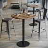 image:imageFlash Furniture Acadia 3125 Round Indoor White Faux Marble Tabletop with 18 Round Black Bar Height Base Seamless TopGuard HPL Top and EdgeNaturalBlack Base