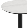 image:imageFlash Furniture Acadia 3125 Round Indoor White Faux Marble Tabletop with 18 Round Black Bar Height Base Seamless TopGuard HPL Top and EdgeWhite Faux MarbleBlack Base