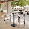 image:imageFlash Furniture Acadia 3125 Round Indoor White Faux Marble Tabletop with 18 Round Black Bar Height Base Seamless TopGuard HPL Top and EdgeWhite Faux MarbleBlack Base