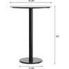image:imageFlash Furniture Acadia 3125 Round Indoor White Faux Marble Tabletop with 18 Round Black Bar Height Base Seamless TopGuard HPL Top and EdgeWhite Faux MarbleBlack Base