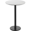 image:imageFlash Furniture Acadia 3125 Round Indoor White Faux Marble Tabletop with 18 Round Black Bar Height Base Seamless TopGuard HPL Top and EdgeWhite Faux MarbleBlack Base