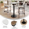 image:imageFlash Furniture Acadia 3125 Round Indoor White Faux Marble Tabletop with 18 Round Black Bar Height Base Seamless TopGuard HPL Top and EdgeWhite Faux MarbleBlack Base
