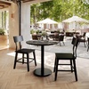 image:imageFlash Furniture Acadia 3125 Round Indoor White Faux Marble Tabletop with 18 Round Black Table Height Base Seamless TopGuard HPL Top and EdgeBlack Faux MarbleBlack Base