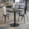 image:imageFlash Furniture Acadia 3125 Round Indoor White Faux Marble Tabletop with 18 Round Black Table Height Base Seamless TopGuard HPL Top and EdgeBlack Faux MarbleBlack Base