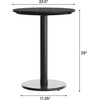 image:imageFlash Furniture Acadia 3125 Round Indoor White Faux Marble Tabletop with 18 Round Black Table Height Base Seamless TopGuard HPL Top and EdgeBlack Faux MarbleBlack Base