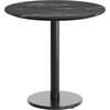 image:imageFlash Furniture Acadia 3125 Round Indoor White Faux Marble Tabletop with 18 Round Black Table Height Base Seamless TopGuard HPL Top and EdgeBlack Faux MarbleBlack Base