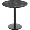 image:imageFlash Furniture Acadia 3125 Round Indoor White Faux Marble Tabletop with 18 Round Black Table Height Base Seamless TopGuard HPL Top and EdgeBlack Faux MarbleBlack Base
