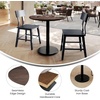 image:imageFlash Furniture Acadia 3125 Round Indoor White Faux Marble Tabletop with 18 Round Black Table Height Base Seamless TopGuard HPL Top and EdgeDark BrownBlack Base