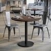 image:imageFlash Furniture Acadia 3125 Round Indoor White Faux Marble Tabletop with 18 Round Black Table Height Base Seamless TopGuard HPL Top and EdgeDark BrownBlack Base