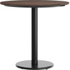 image:imageFlash Furniture Acadia 3125 Round Indoor White Faux Marble Tabletop with 18 Round Black Table Height Base Seamless TopGuard HPL Top and EdgeDark BrownBlack Base