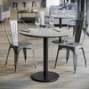 image:imageFlash Furniture Acadia 3125 Round Indoor White Faux Marble Tabletop with 18 Round Black Table Height Base Seamless TopGuard HPL Top and EdgeGray Faux ConcreteBlack Base