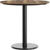 image:imageFlash Furniture Acadia 3125 Round Indoor White Faux Marble Tabletop with 18 Round Black Table Height Base Seamless TopGuard HPL Top and EdgeNaturalBlack Base
