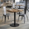 image:imageFlash Furniture Acadia 3125 Round Indoor White Faux Marble Tabletop with 18 Round Black Table Height Base Seamless TopGuard HPL Top and EdgeNaturalBlack Base