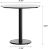 image:imageFlash Furniture Acadia 3125 Round Indoor White Faux Marble Tabletop with 18 Round Black Table Height Base Seamless TopGuard HPL Top and EdgeWhite Faux MarbleBlack Base