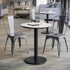 image:imageFlash Furniture Acadia 3125 Round Indoor White Faux Marble Tabletop with 18 Round Black Table Height Base Seamless TopGuard HPL Top and EdgeWhite Faux MarbleBlack Base