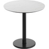 image:imageFlash Furniture Acadia 3125 Round Indoor White Faux Marble Tabletop with 18 Round Black Table Height Base Seamless TopGuard HPL Top and EdgeWhite Faux MarbleBlack Base