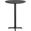 image:imageFlash Furniture Acadia 3125 Round Indoor White Faux Marble Tabletop with 22 x 22 Black Bar Height X Base Seamless TopGuard HPL Top and EdgeBlack Faux MarbleBlack Base