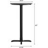 image:imageFlash Furniture Acadia 3125 Round Indoor White Faux Marble Tabletop with 22 x 22 Black Bar Height X Base Seamless TopGuard HPL Top and EdgeBlack Faux MarbleBlack Base