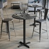 image:imageFlash Furniture Acadia 3125 Round Indoor White Faux Marble Tabletop with 22 x 22 Black Bar Height X Base Seamless TopGuard HPL Top and EdgeBlack Faux MarbleBlack Base