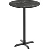 image:imageFlash Furniture Acadia 3125 Round Indoor White Faux Marble Tabletop with 22 x 22 Black Bar Height X Base Seamless TopGuard HPL Top and EdgeBlack Faux MarbleBlack Base