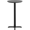 image:imageFlash Furniture Acadia 3125 Round Indoor White Faux Marble Tabletop with 22 x 22 Black Bar Height X Base Seamless TopGuard HPL Top and EdgeBlack Faux MarbleBlack Base