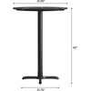image:imageFlash Furniture Acadia 3125 Round Indoor White Faux Marble Tabletop with 22 x 22 Black Bar Height X Base Seamless TopGuard HPL Top and EdgeBlack Faux MarbleBlack Base