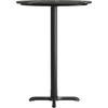 image:imageFlash Furniture Acadia 3125 Round Indoor White Faux Marble Tabletop with 22 x 22 Black Bar Height X Base Seamless TopGuard HPL Top and EdgeBlack Faux MarbleBlack Base