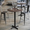 image:imageFlash Furniture Acadia 3125 Round Indoor White Faux Marble Tabletop with 22 x 22 Black Bar Height X Base Seamless TopGuard HPL Top and EdgeDark BrownBlack Base