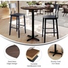 image:imageFlash Furniture Acadia 3125 Round Indoor White Faux Marble Tabletop with 22 x 22 Black Bar Height X Base Seamless TopGuard HPL Top and EdgeDark BrownBlack Base