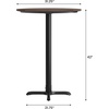 image:imageFlash Furniture Acadia 3125 Round Indoor White Faux Marble Tabletop with 22 x 22 Black Bar Height X Base Seamless TopGuard HPL Top and EdgeDark BrownBlack Base