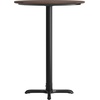 image:imageFlash Furniture Acadia 3125 Round Indoor White Faux Marble Tabletop with 22 x 22 Black Bar Height X Base Seamless TopGuard HPL Top and EdgeDark BrownBlack Base