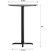 image:imageFlash Furniture Acadia 3125 Round Indoor White Faux Marble Tabletop with 22 x 22 Black Bar Height X Base Seamless TopGuard HPL Top and EdgeGray Faux ConcreteBlack Base