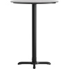image:imageFlash Furniture Acadia 3125 Round Indoor White Faux Marble Tabletop with 22 x 22 Black Bar Height X Base Seamless TopGuard HPL Top and EdgeGray Faux ConcreteBlack Base