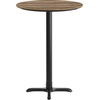 image:imageFlash Furniture Acadia 3125 Round Indoor White Faux Marble Tabletop with 22 x 22 Black Bar Height X Base Seamless TopGuard HPL Top and EdgeNaturalBlack Base