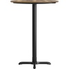 image:imageFlash Furniture Acadia 3125 Round Indoor White Faux Marble Tabletop with 22 x 22 Black Bar Height X Base Seamless TopGuard HPL Top and EdgeNaturalBlack Base