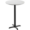 image:imageFlash Furniture Acadia 3125 Round Indoor White Faux Marble Tabletop with 22 x 22 Black Bar Height X Base Seamless TopGuard HPL Top and EdgeWhite Faux MarbleBlack Base
